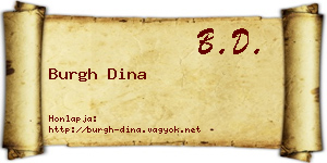 Burgh Dina névjegykártya